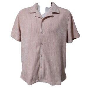 Premise Shirt Men's Size XLarge Peach Stripe Beach Resort Button Up Stretch Soft